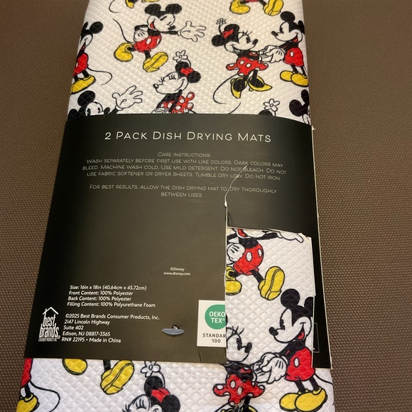 Disney Mickey Mouse Red and Yellow Dish Drying Mats, NWT, 16 x 18 - Picture 2 of 2